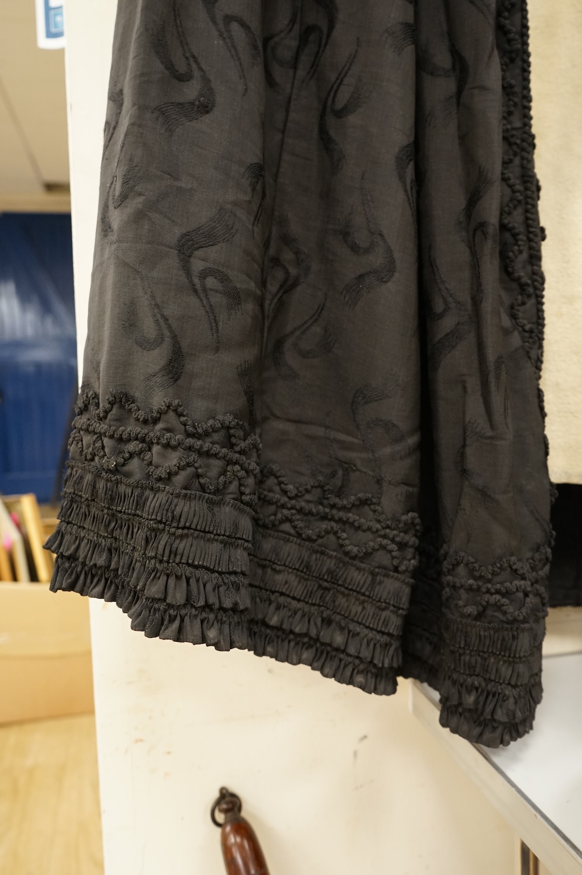 A 19th century German black fabric cape